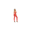Bodystocking sans couture, fantaisie rouge avec chainettes amovibles 